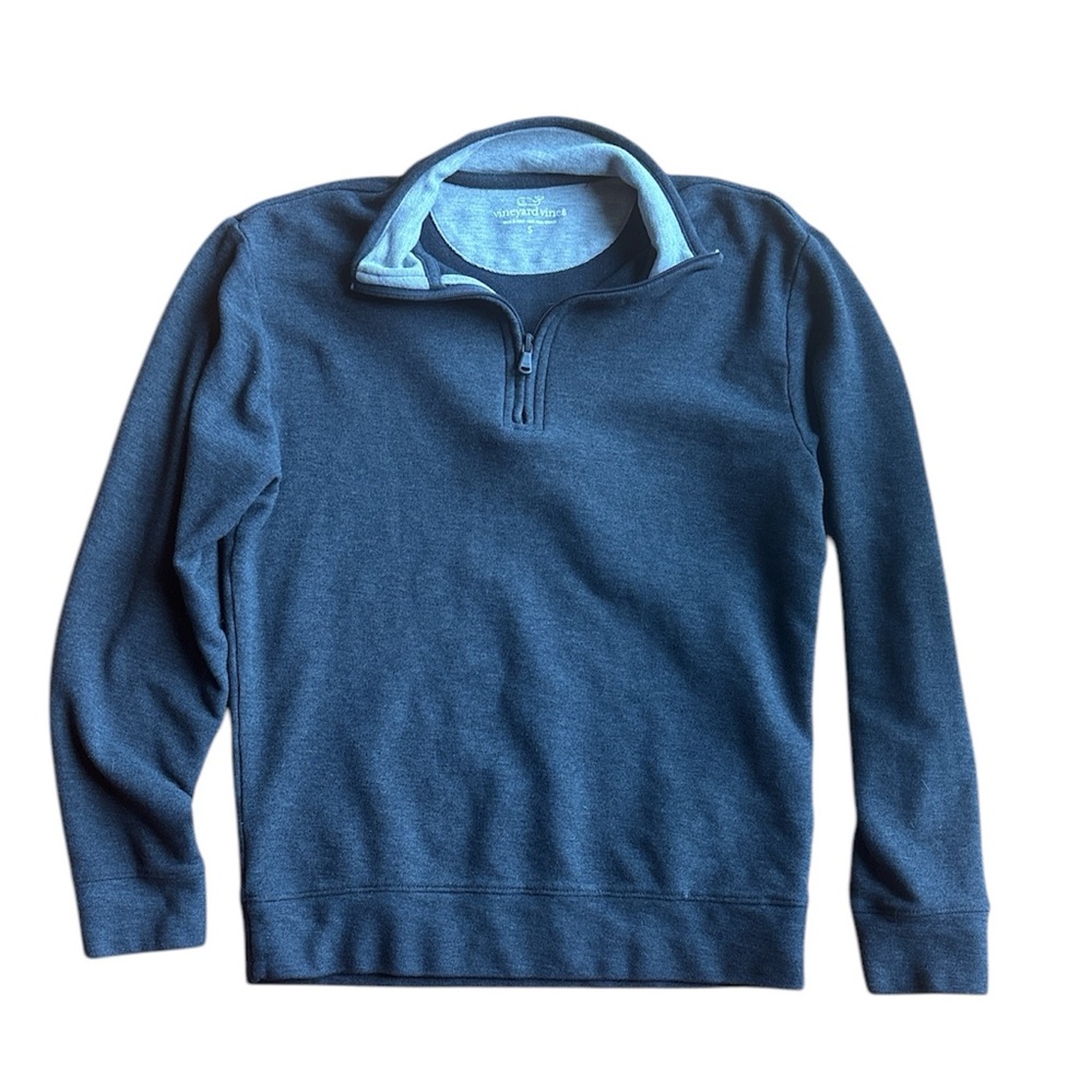 Vineyard Vines Mens Saltwater Sweater Pima Cotton Half Zip size S 6K6005 Gray